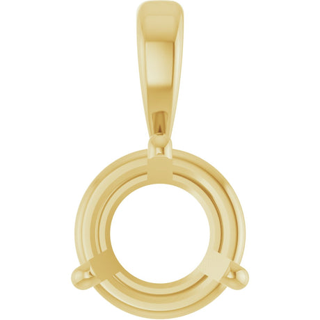 14K Gold Round Lab-Grown Diamond Solitaire Necklace or Pendant - Yellow Gold