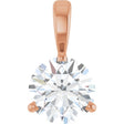 14K Gold Round Lab-Grown Diamond Solitaire Necklace or Pendant - Rose Gold
