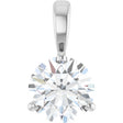 Platinum Round Natural Diamond Solitaire Necklace or Pendant