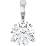 Platinum Round Natural Diamond Solitaire Necklace or Pendant
