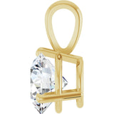 14K Gold Round Natural Diamond Solitaire Necklace or Pendant - Yellow Gold - view 3