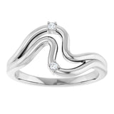 Platinum Round Natural Diamond Accented Ring – 1.5mm Stones - view 3