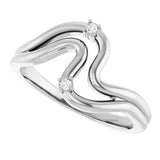 Platinum Round Natural Diamond Accented Ring – 1.5mm Stones - view 5