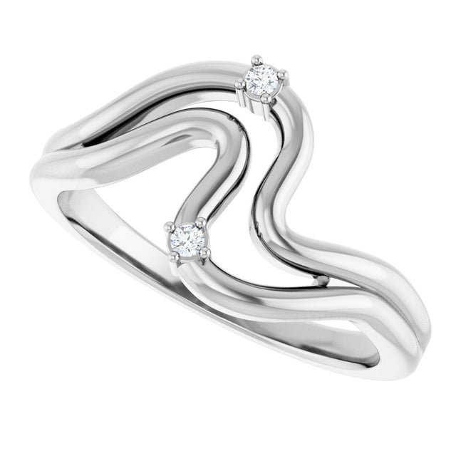Platinum Round Natural Diamond Accented Ring – 1.5mm Stones - view 5