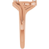 14K Gold Round Natural Diamond Accented Ring – 1.5mm Stones - Rose Gold - view 4
