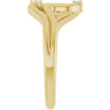14K Gold Round Natural Diamond Accented Ring – 1.5mm Stones - Yellow Gold - view 4