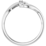 14K Gold Round Natural Diamond Accented Ring – 1.5mm Stones - White Gold - view 2