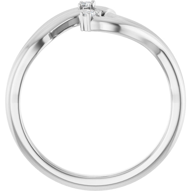 Platinum Round Natural Diamond Accented Ring – 1.5mm Stones - view 2