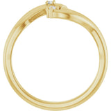 14K Gold Round Natural Diamond Accented Ring – 1.5mm Stones - Yellow Gold - view 2