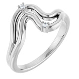 14K Gold Round Natural Diamond Accented Ring – 1.5mm Stones - White Gold