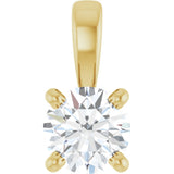 14K Gold Round Lab-Grown Diamond Solitaire Necklace or Pendant – up to 1 1/4 CTW - Yellow Gold