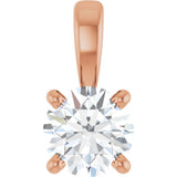 14K Gold Round Lab-Grown Diamond Solitaire Necklace or Pendant – up to 1 1/4 CTW - Rose Gold
