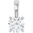14K Gold Round Lab-Grown Diamond Solitaire Necklace or Pendant – 4-8mm Stones - White Gold
