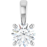 14K Gold Round Natural Diamond Solitaire Necklace or Pendant – up to 1 1/4 CTW - White Gold