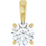 14K Gold Round Lab-Grown Diamond Solitaire Necklace or Pendant – up to 1 1/4 CTW - Yellow Gold