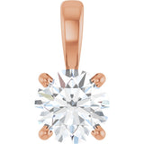 14K Gold Round Lab-Grown Diamond Solitaire Necklace or Pendant – up to 1 1/4 CTW - Rose Gold