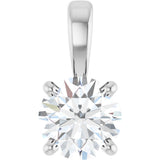 14K Gold Round Natural Diamond Solitaire Necklace or Pendant – up to 1 1/4 CTW - White Gold