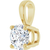 14K Gold Round Lab-Grown Diamond Solitaire Necklace or Pendant – up to 1 1/4 CTW - Yellow Gold - view 2