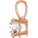 14K Gold Round Lab-Grown Diamond Solitaire Necklace or Pendant – up to 1 1/4 CTW - Rose Gold - view 3
