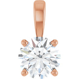 14K Gold Round Natural Diamond Solitaire Necklace or Pendant – up to 1 1/4 CTW - Rose Gold