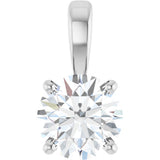 14K Gold Round Lab-Grown Diamond Solitaire Necklace or Pendant – up to 1 1/4 CTW - White Gold