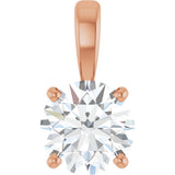14K Gold Round Lab-Grown Diamond Solitaire Necklace or Pendant – up to 1 1/4 CTW - Rose Gold
