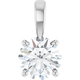 14K Gold Round Lab-Grown Diamond Solitaire Necklace or Pendant – up to 1 1/4 CTW - White Gold
