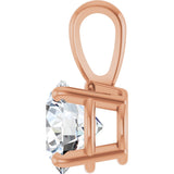 14K Gold Round Lab-Grown Diamond Solitaire Necklace or Pendant – up to 1 1/4 CTW - Rose Gold - view 3
