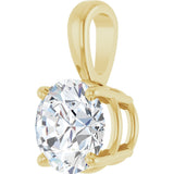 14K Gold Round Lab-Grown Diamond Solitaire Necklace or Pendant – up to 1 1/4 CTW - Yellow Gold - view 2