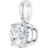 14K Gold Round Lab-Grown Diamond Solitaire Necklace or Pendant – up to 1 1/4 CTW - White Gold - view 2