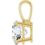 14K Gold Round Lab-Grown Diamond Solitaire Necklace or Pendant – up to 1 1/4 CTW - Yellow Gold - view 3