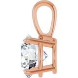 14K Gold Round Lab-Grown Diamond Solitaire Necklace or Pendant – up to 1 1/4 CTW - Rose Gold - view 3