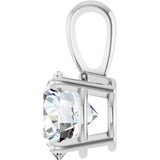 14K Gold Round Lab-Grown Diamond Solitaire Necklace or Pendant – up to 1 1/4 CTW - White Gold - view 3