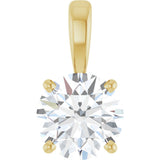 14K Gold Round Lab-Grown Diamond Solitaire Necklace or Pendant – up to 1 1/4 CTW - Yellow Gold