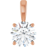 14K Gold Round Lab-Grown Diamond Solitaire Necklace or Pendant – up to 1 1/4 CTW - Rose Gold