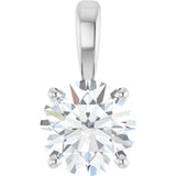 14K Gold Round Lab-Grown Diamond Solitaire Necklace or Pendant – up to 1 1/4 CTW - White Gold