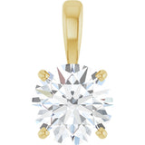 14K Gold Round Lab-Grown Diamond Solitaire Necklace or Pendant – up to 1 1/4 CTW - Yellow Gold