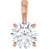 14K Gold Round Lab-Grown Diamond Solitaire Necklace or Pendant – up to 1 1/4 CTW - Rose Gold