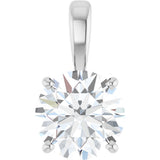 14K Gold Round Lab-Grown Diamond Solitaire Necklace or Pendant – up to 1 1/4 CTW - White Gold