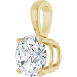 14K Gold Round Lab-Grown Diamond Solitaire Necklace or Pendant – up to 1 1/4 CTW - Yellow Gold - view 2