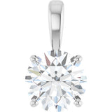 14K Gold Round Lab-Grown Diamond Solitaire Necklace or Pendant – up to 1 1/4 CTW - White Gold