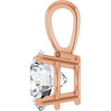 14K Gold Round Lab-Grown Diamond Solitaire Necklace or Pendant – up to 1 1/4 CTW - Rose Gold - view 3