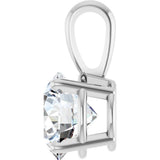 14K Gold Round Lab-Grown Diamond Solitaire Necklace or Pendant – up to 1 1/4 CTW - White Gold - view 3