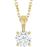 14K Gold Round Lab-Grown Diamond Solitaire Necklace or Pendant – up to 1 1/4 CTW - Yellow Gold