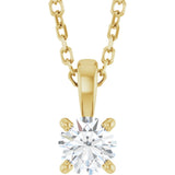 14K Gold Round Lab-Grown Diamond Solitaire Necklace or Pendant – up to 1 1/4 CTW - Yellow Gold