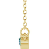 14K Gold Round Lab-Grown Alexandrite Bezel-Set Solitaire Birthstone Necklace - Yellow Gold - view 3