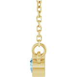 14K Gold Round Natural Sky Blue Topaz Bezel-Set Solitaire Birthstone Necklace - Yellow Gold - view 3