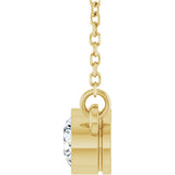 14K Gold Round Lab-Grown Diamond Bezel-Set Solitaire Birthstone Necklace - Yellow Gold - view 3