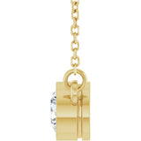 14K Gold Round Lab-Grown Diamond Bezel-Set Solitaire Birthstone Necklace - Yellow Gold - view 2