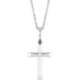 Platinum Round Natural Diamond Accented Cross Necklace or Pendant – 0075 CTW